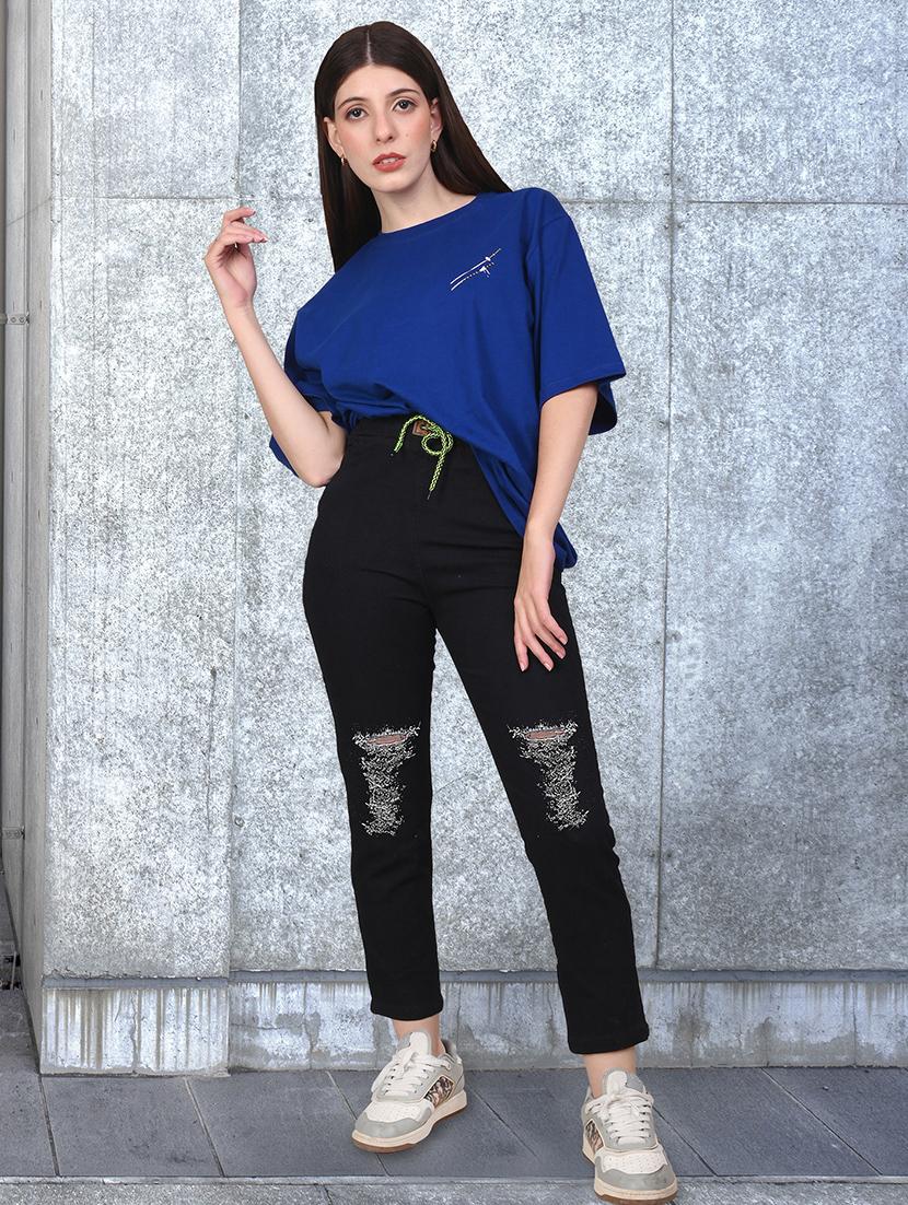 women distressed mid rise slim fit jean - 21997913 - Standard Image - 3