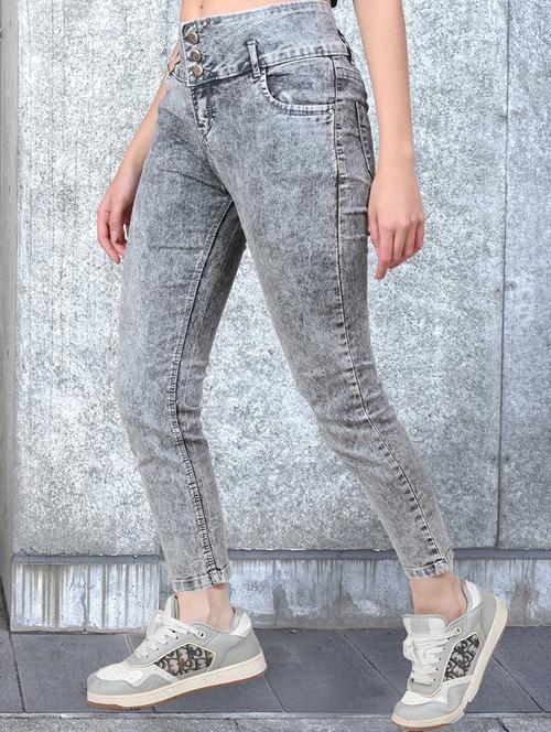 women washed mid rise slim fit jean - 21997919 - Standard Image - 0