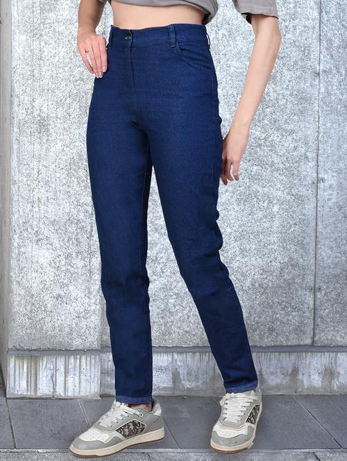 women solid high rise slim fit jean - 21997921 - Standard Image - 0