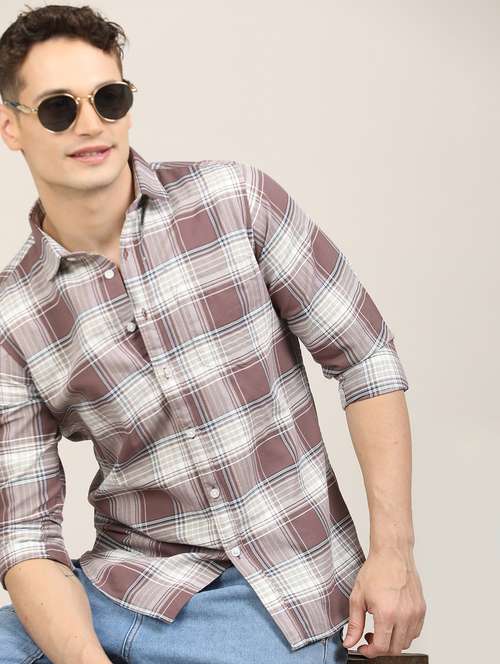 men checkered long sleeve regular fit casual shirt - 21997929 -  Standard Image - 0