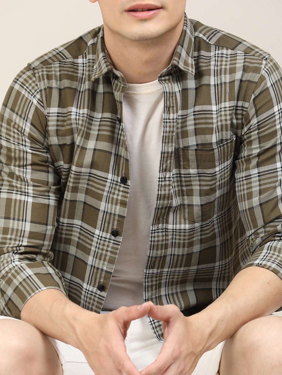 men checkered long sleeve regular fit casual shirt - 21997941 -  Standard Image - 5