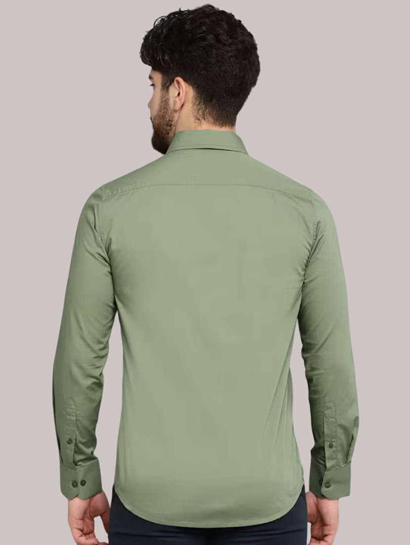 men solid long sleeve slim fit casual shirt - 21997971 - Standard Image - 3
