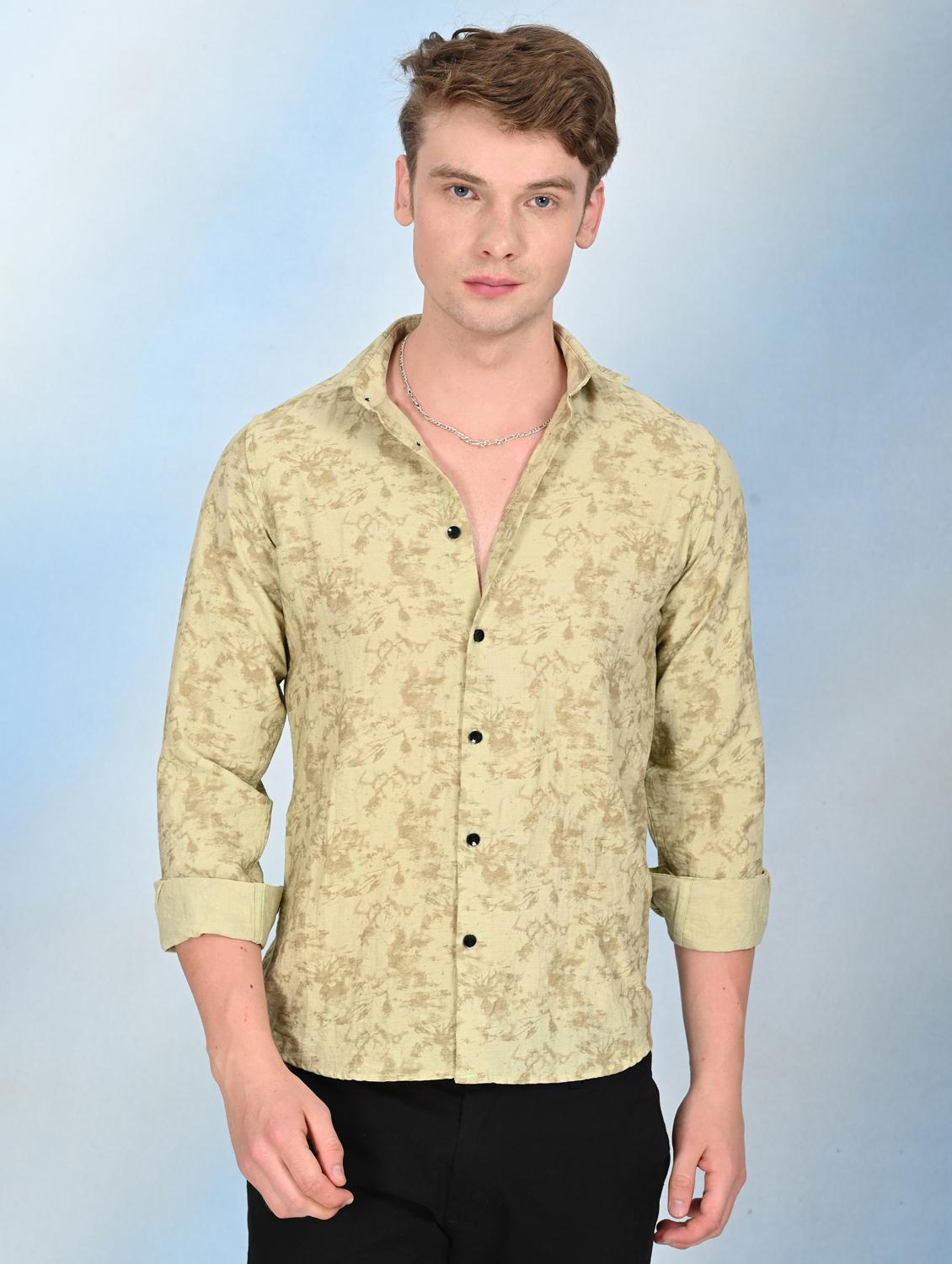 men printed long sleeve regular fit casual shirt - 21998008 - Standard Image - 3