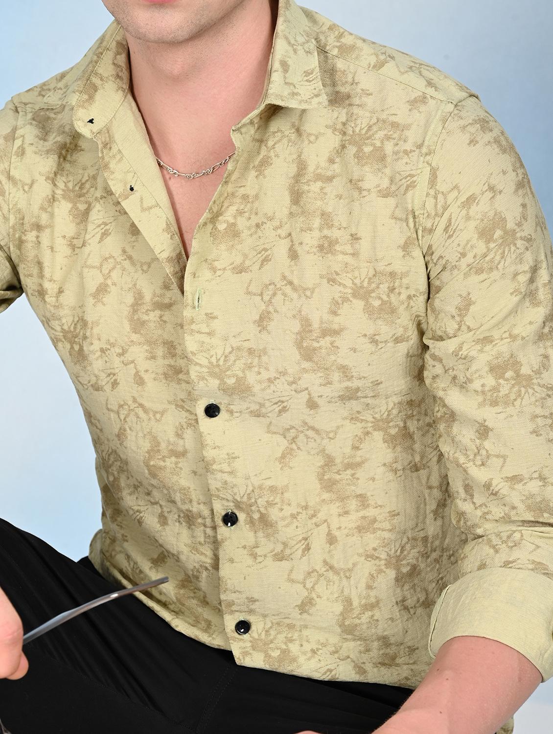 men printed long sleeve regular fit casual shirt - 21998008 - Standard Image - 8