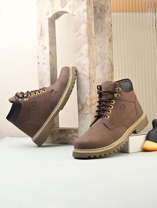 men brown lace up boot - 21998010 - Standard Image - 0