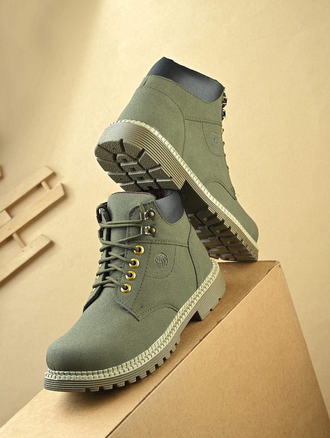 men olive lace up boot