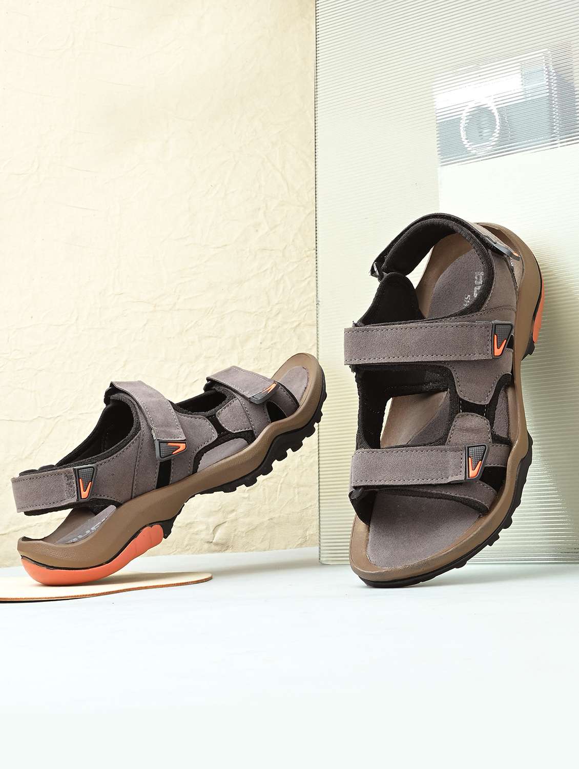 men grey back strap floater - 21998016 -  Zoom Image - 0