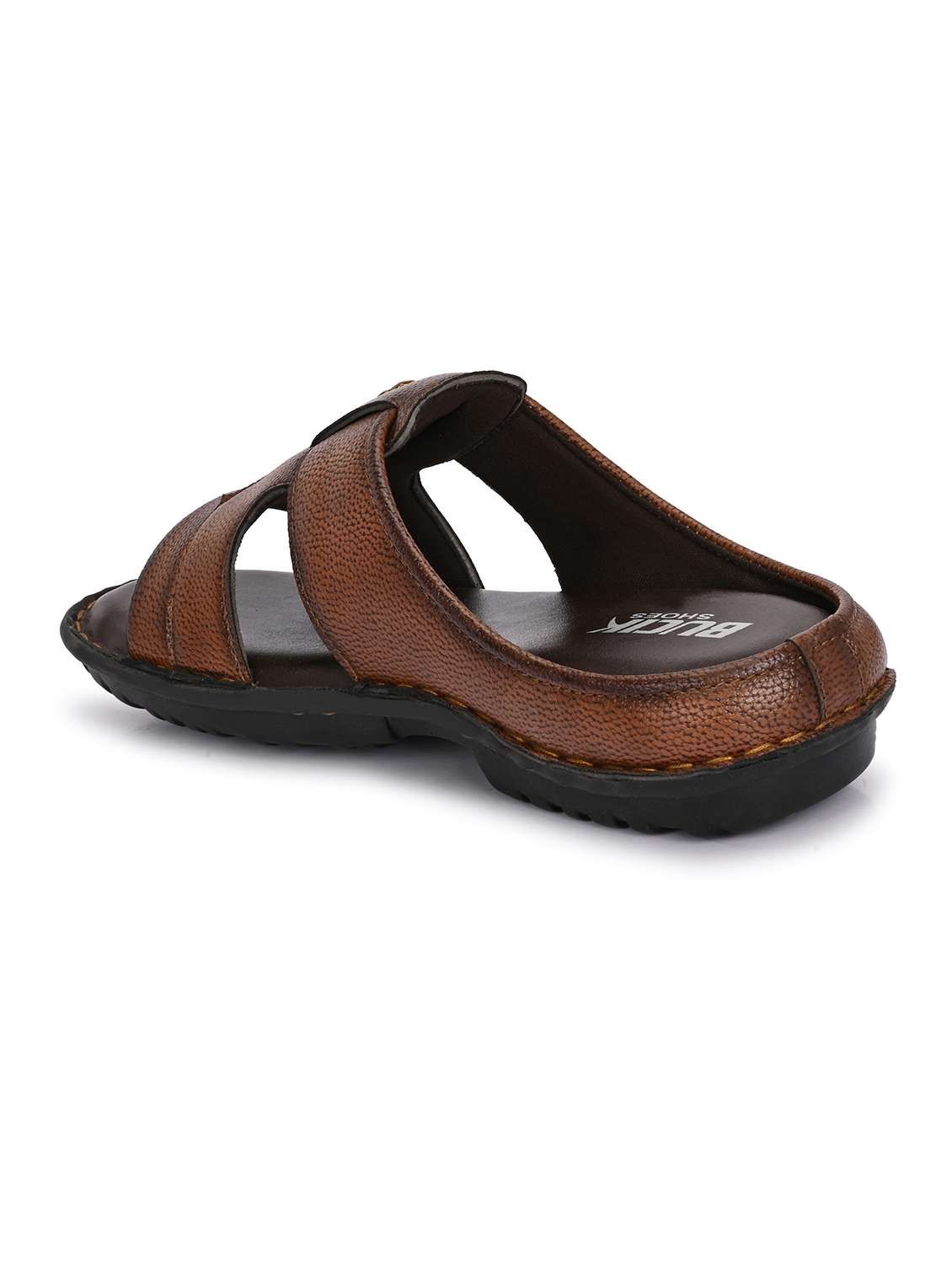 men brown slip on sandal - 21998024 -  Standard Image - 3