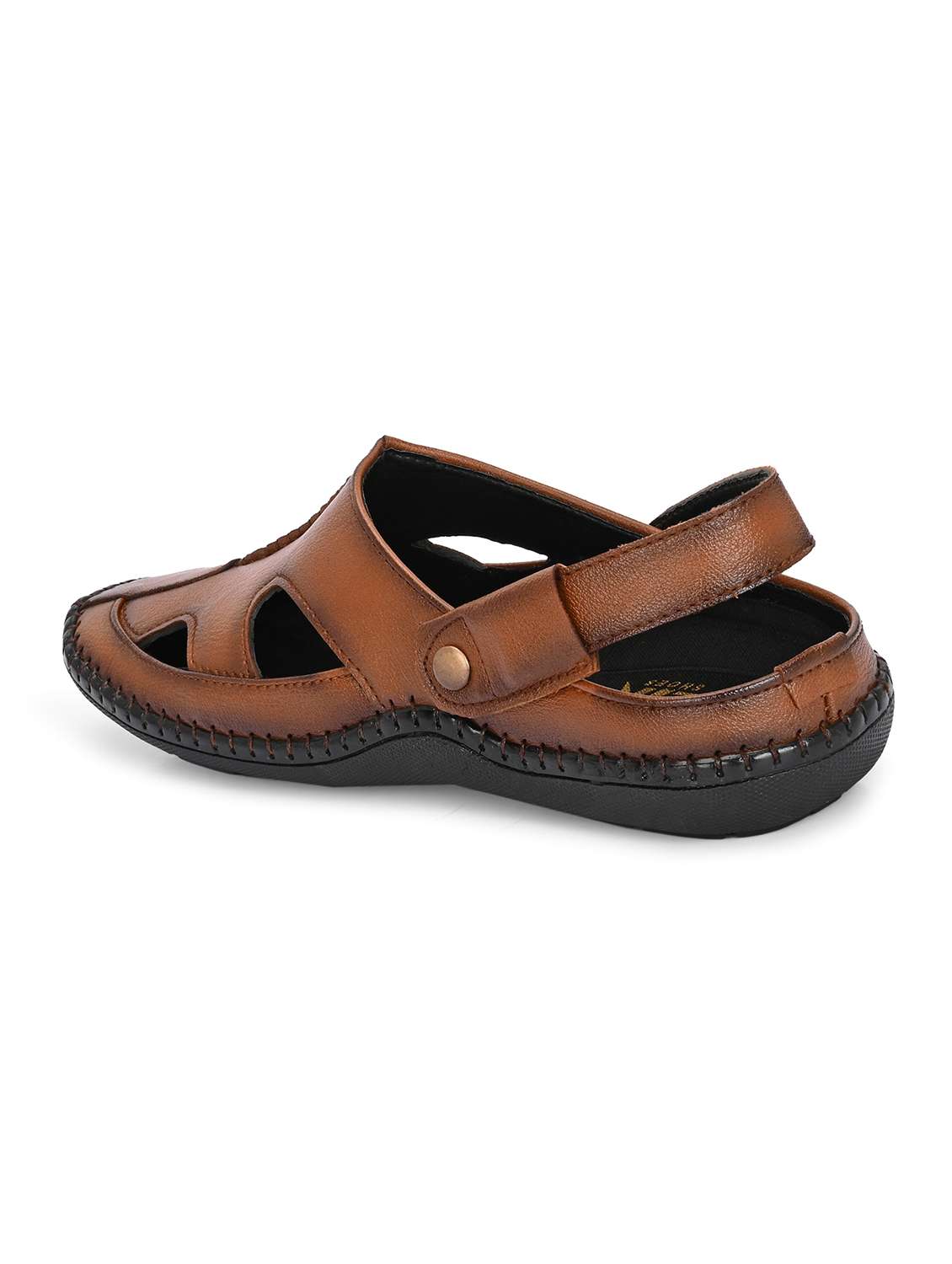 men solid back strap sandal - 21998036 -  Standard Image - 3