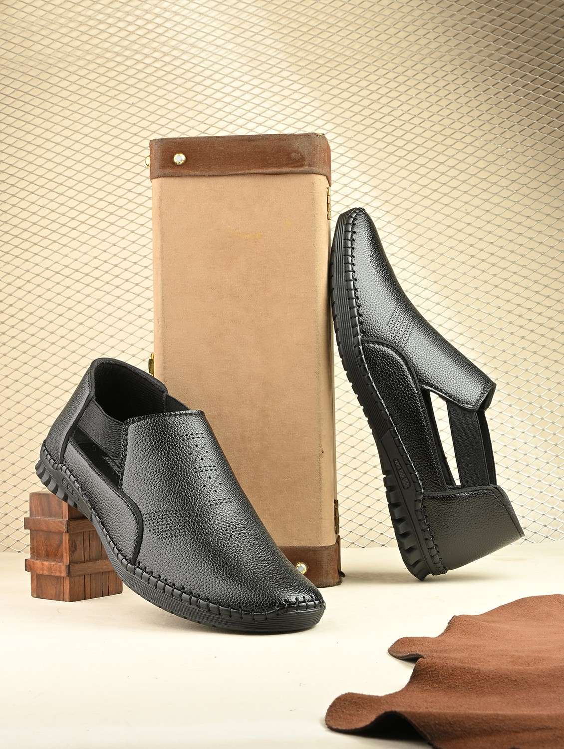 men black slip on sandal