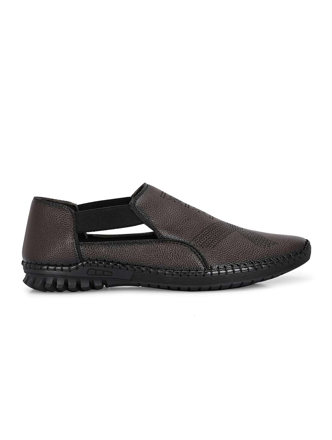 men brown slip on sandal - 21998044 -  Standard Image - 3