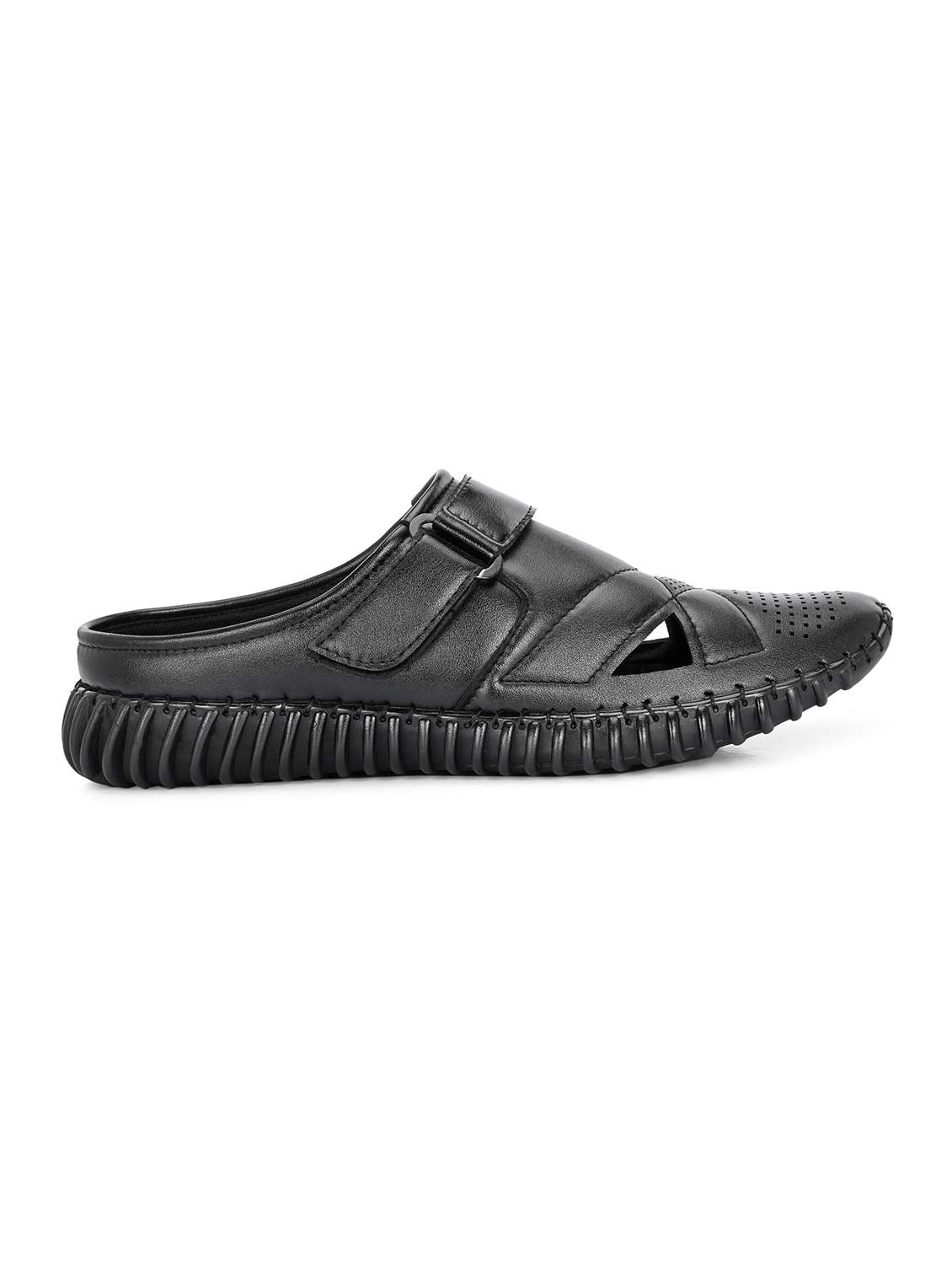 men black slip on sandal - 21998049 -  Standard Image - 3