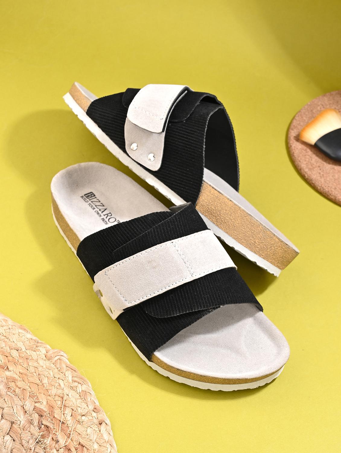 men black slip on sandal - 21998077 -  Zoom Image - 0