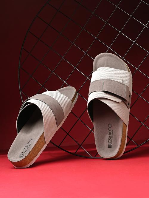 men grey melange slip on sandal - 21998080 -  Standard Image - 0