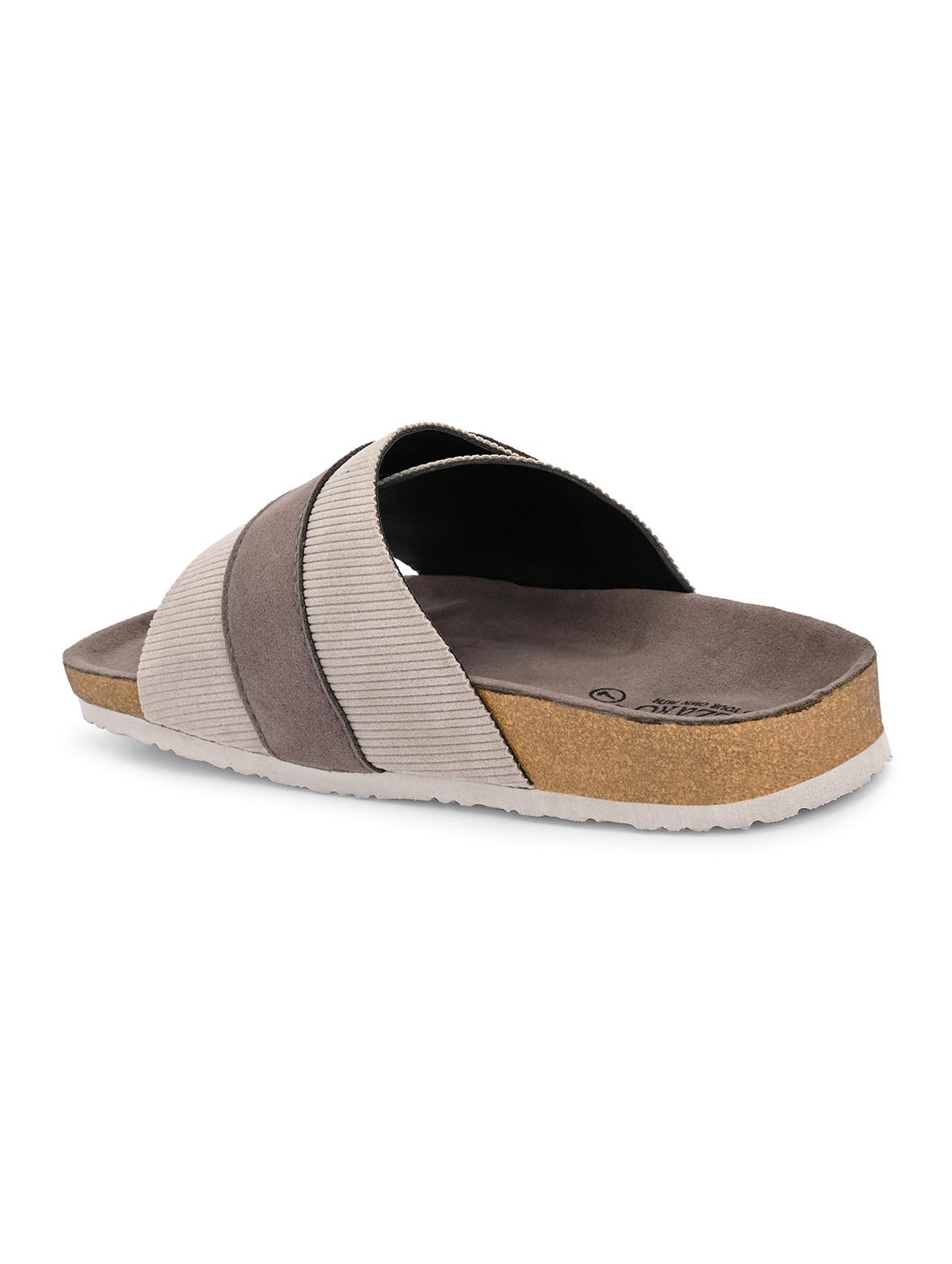 men grey melange slip on sandal - 21998080 - Standard Image - 3