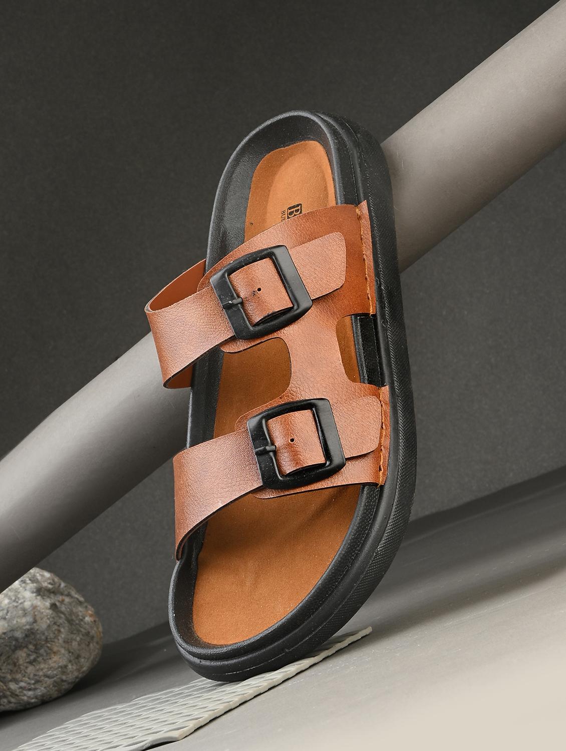 men tan slip on sandal - 21998085 - Zoom Image - 0