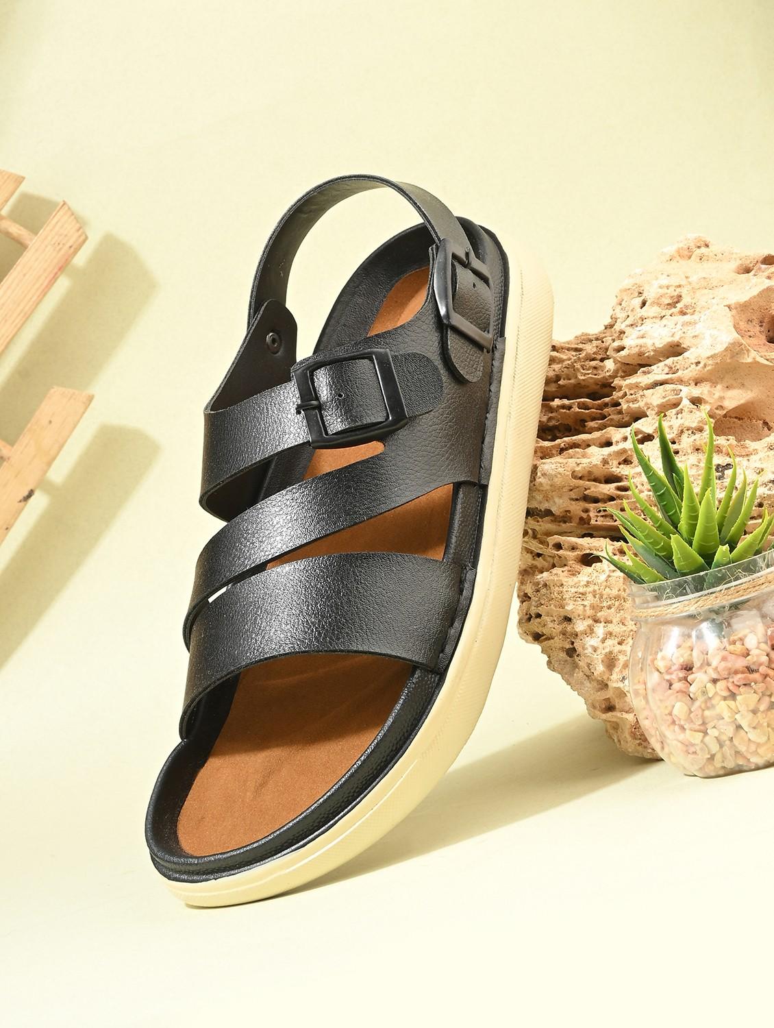 men black back strap sandal - 21998087 - Zoom Image - 0