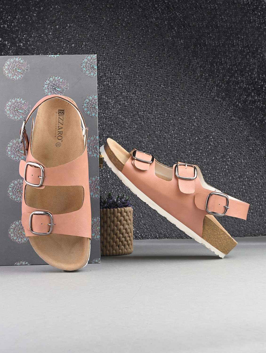 women pink back strap sandal