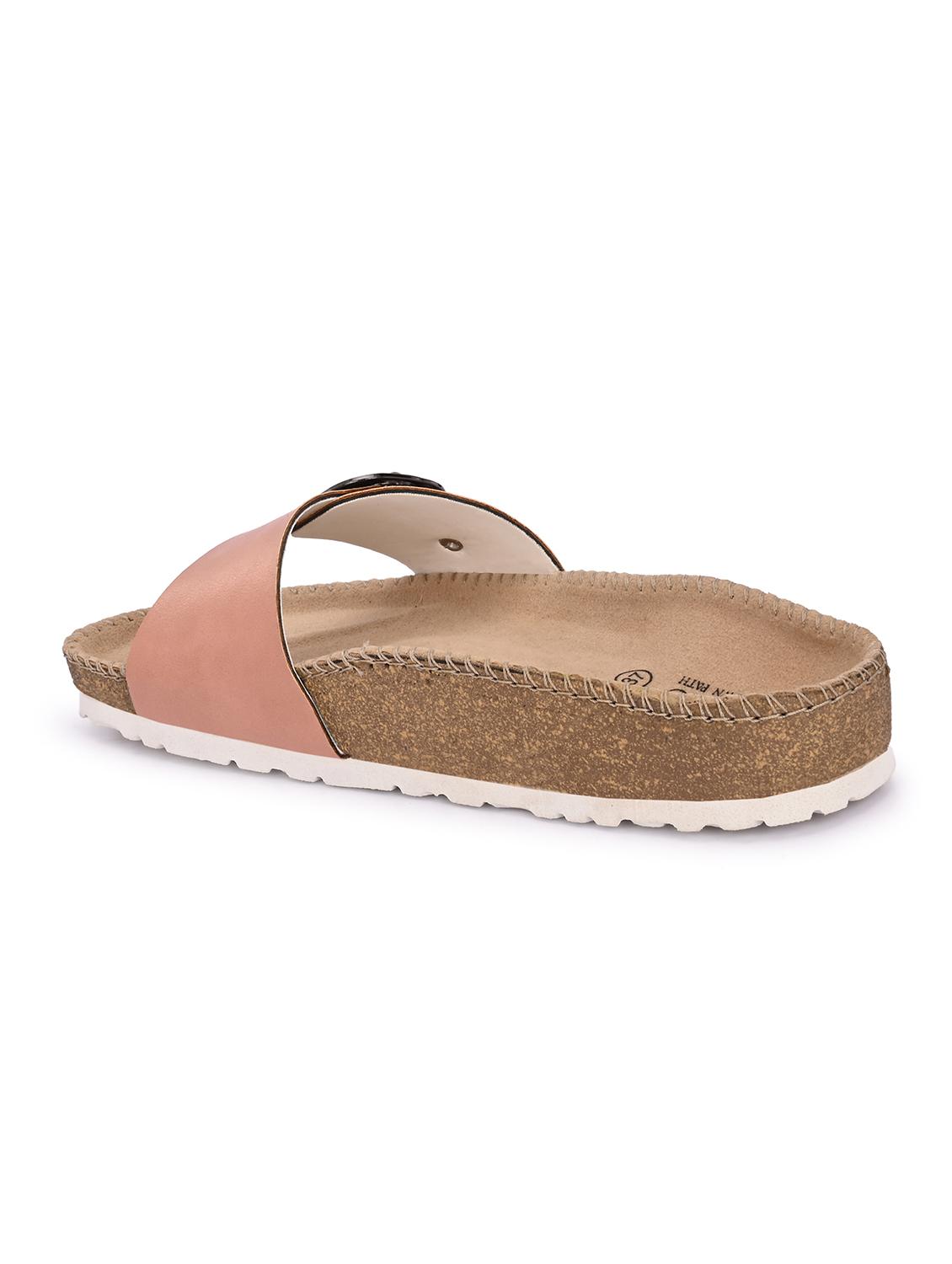 women peach slip on sandal - 21998099 - Standard Image - 3