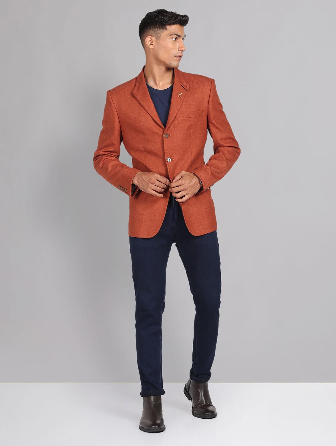 men solid long sleeve single breasted blazer - 21998319 - Standard Image - 3