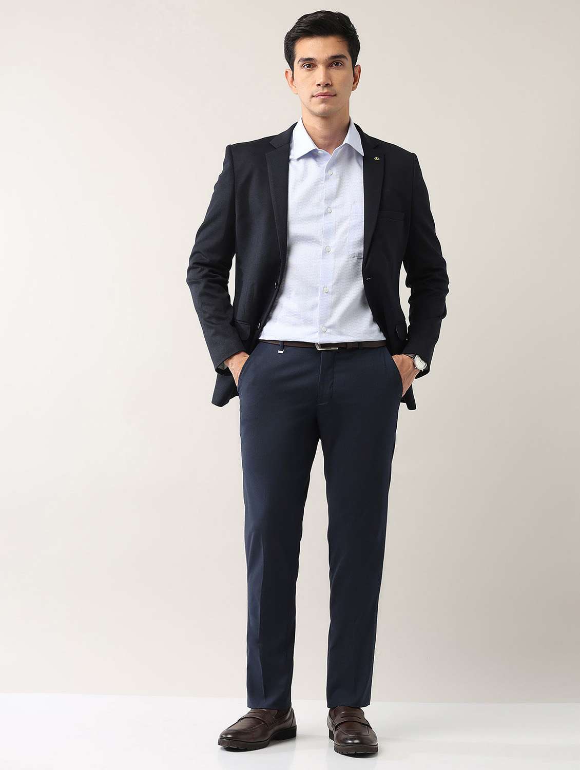 men solid long sleeve single breasted blazer - 21998321 - Standard Image - 5