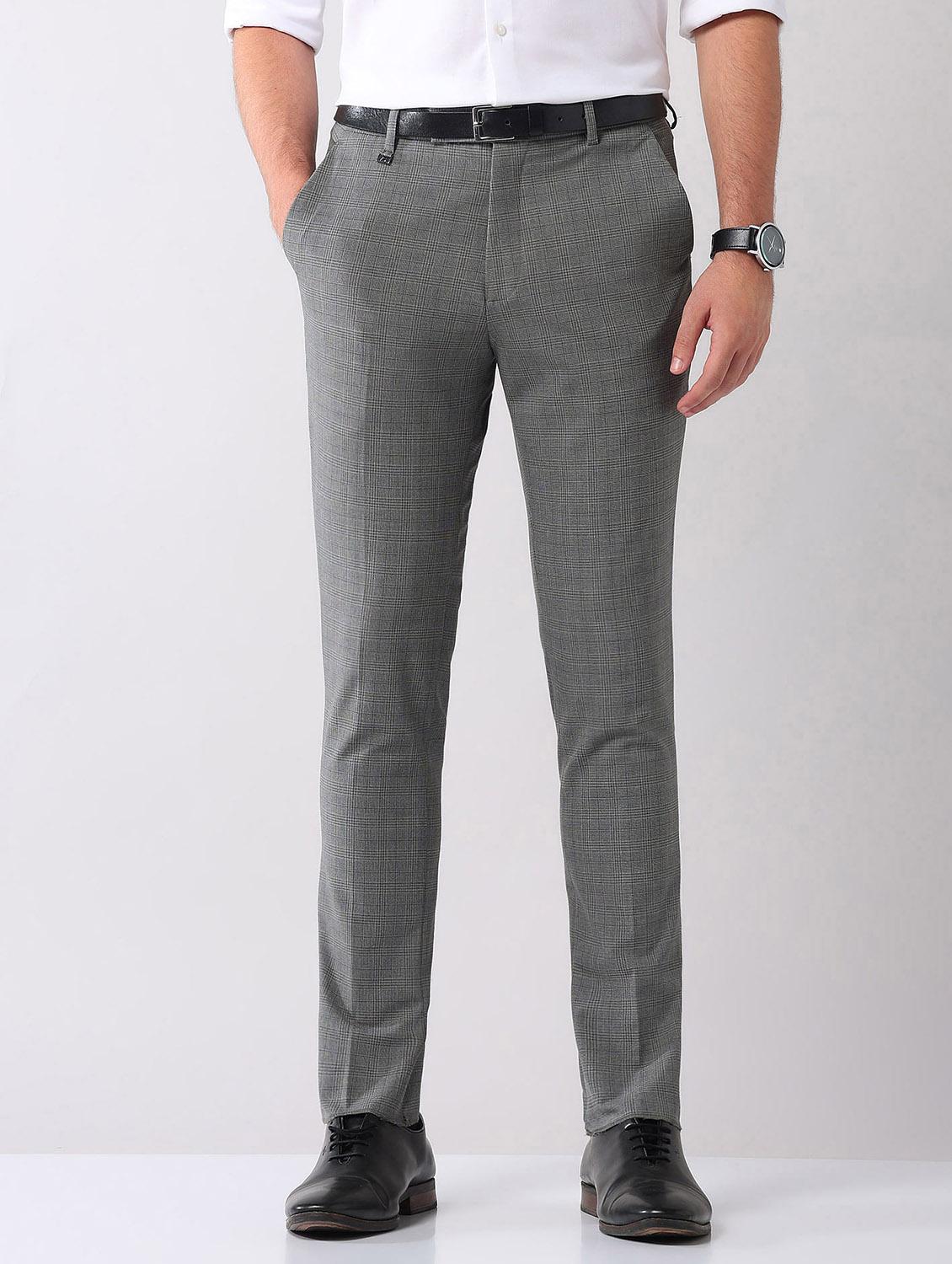 men checkered mid rise casual trouser - 21998327 - Zoom Image - 0