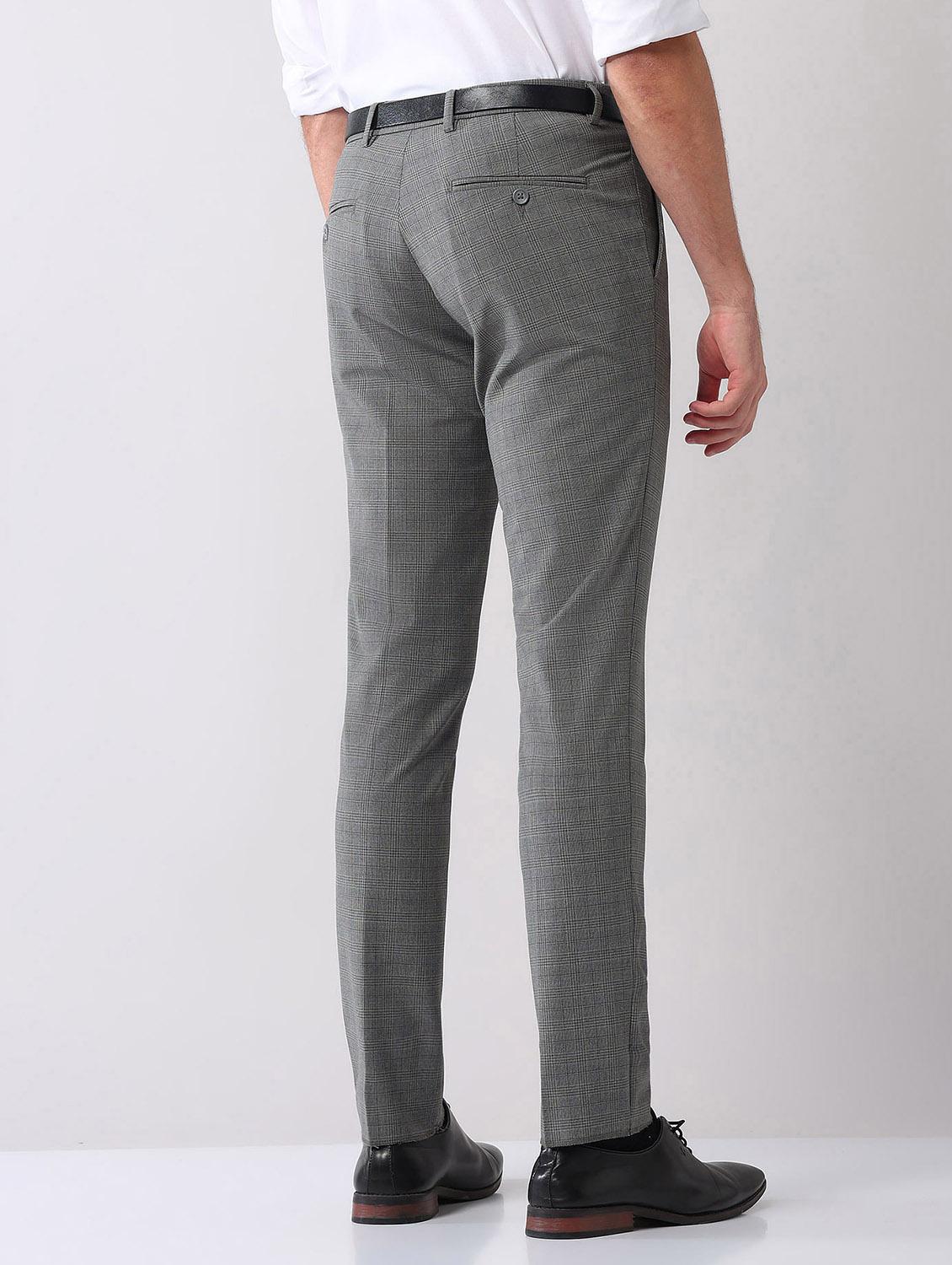men checkered mid rise casual trouser - 21998327 - Standard Image - 3