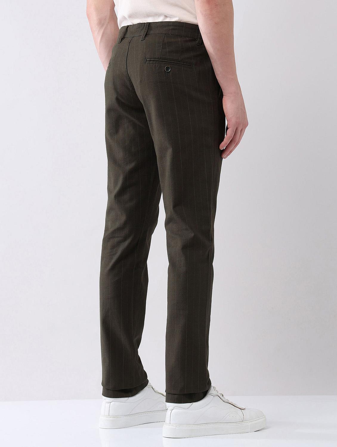 men striped mid rise straight fit chinos - 21998341 - Standard Image - 3