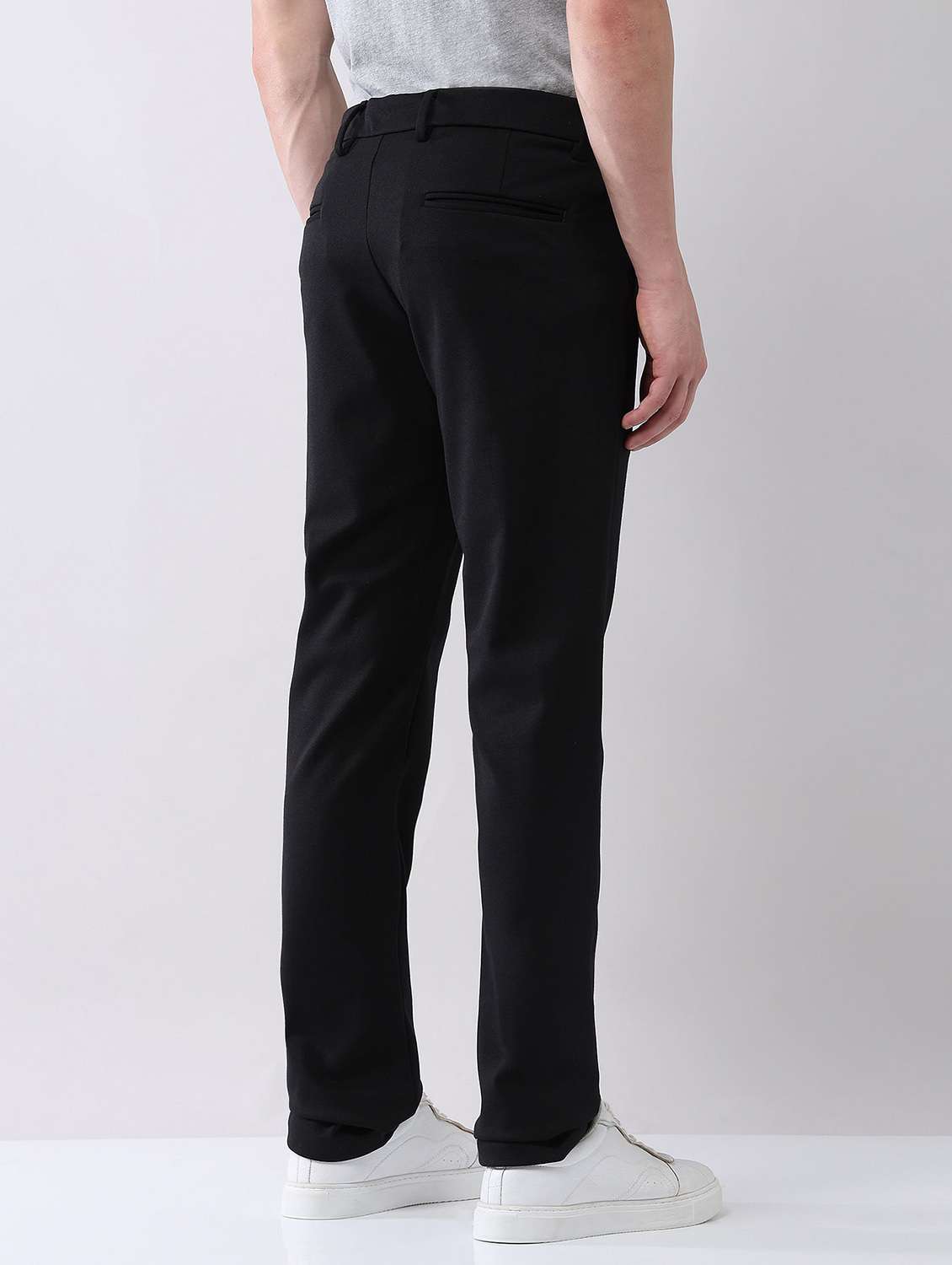 men solid mid rise straight fit chinos - 21998354 - Standard Image - 3