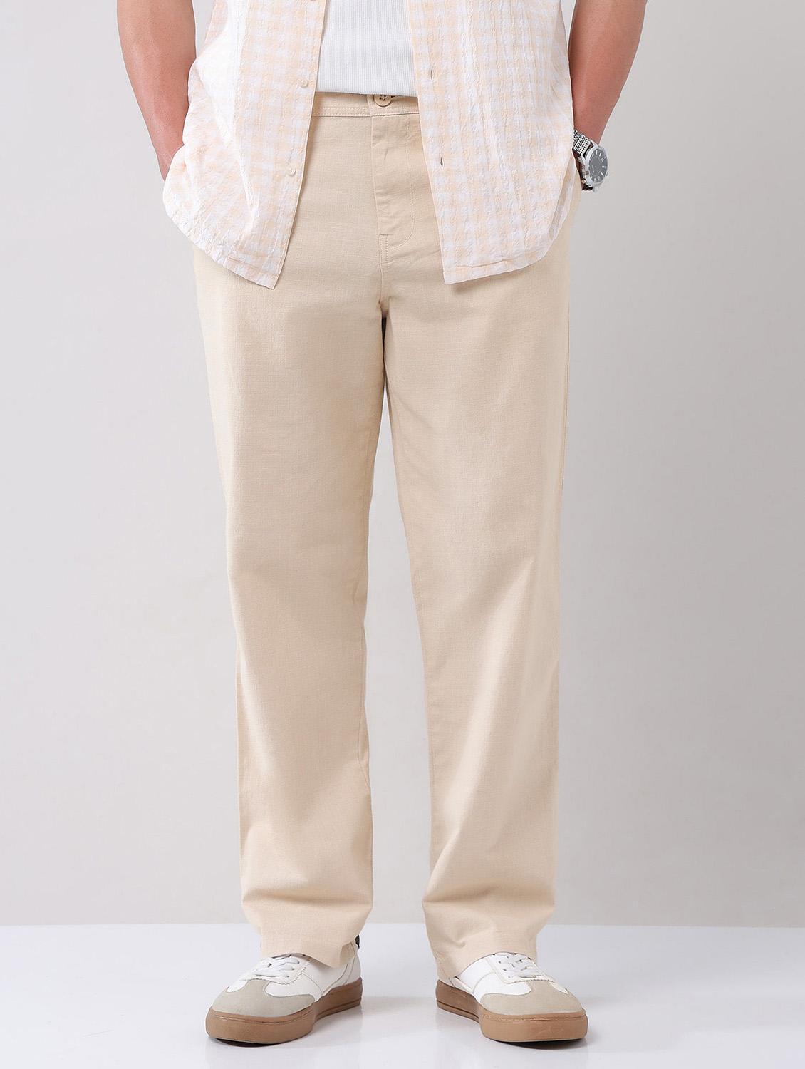 men solid mid rise relaxed fit chinos - 21998356 -  Zoom Image - 0