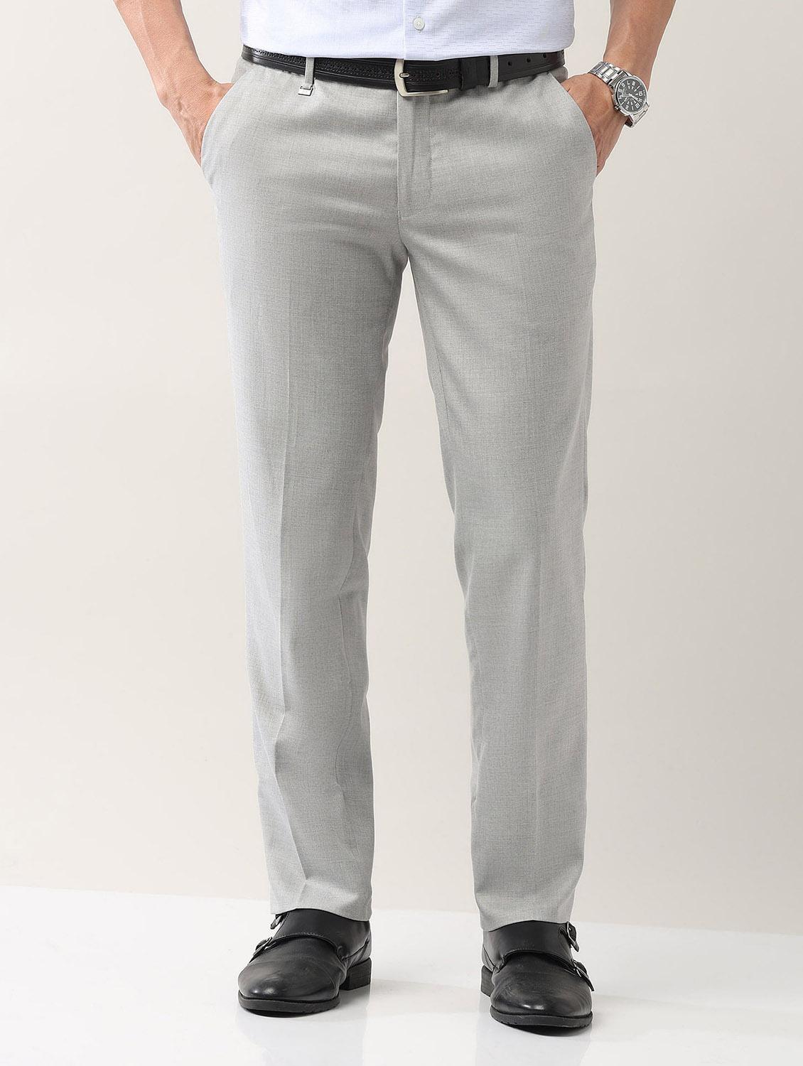 men solid mid rise formal trouser - 21998368 -  Zoom Image - 0