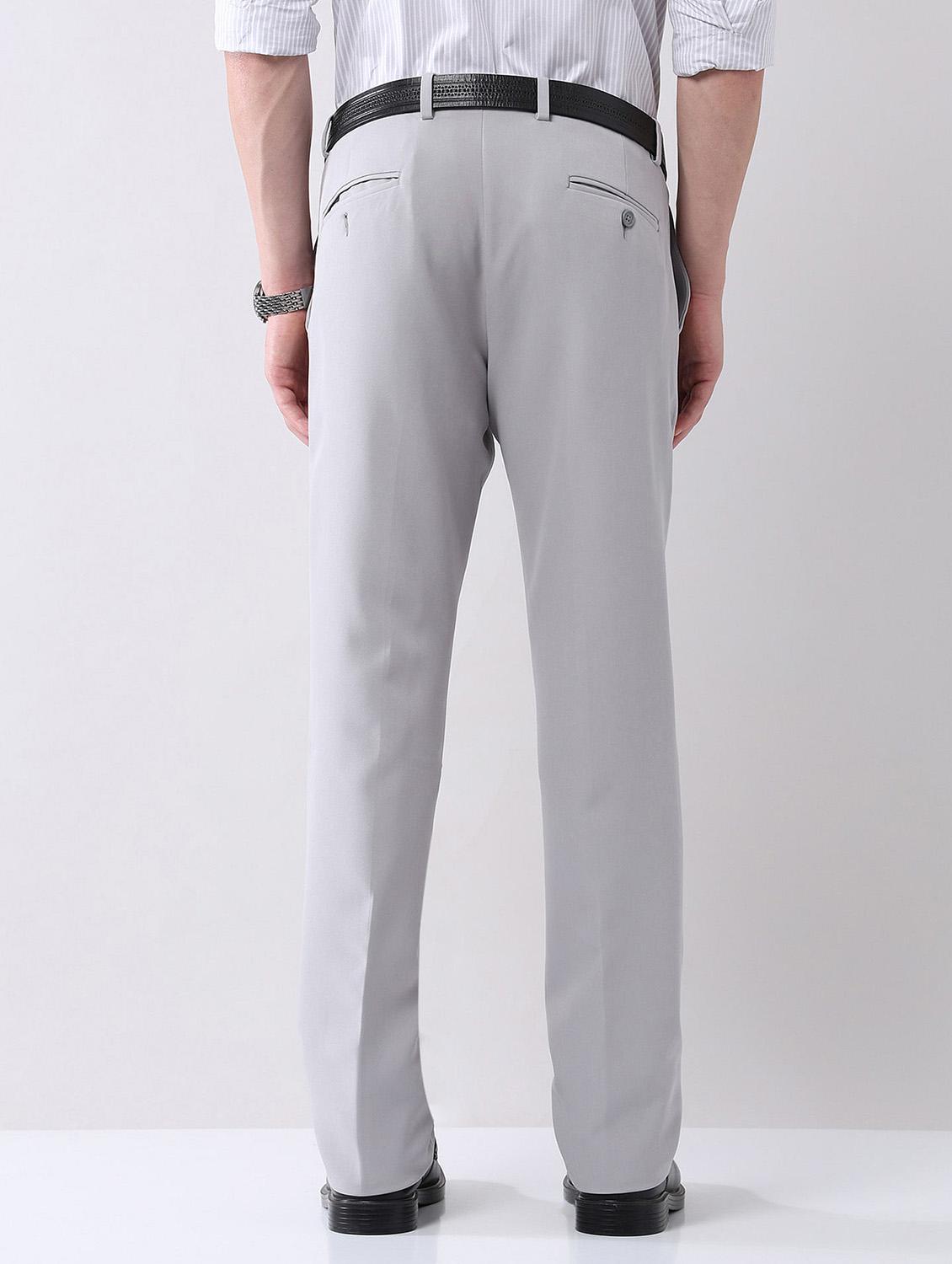 men solid mid rise formal trouser - 21998370 - Standard Image - 3