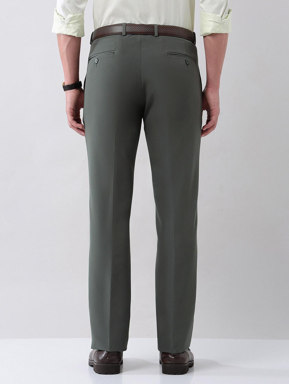 men solid mid rise formal trouser - 21998372 - Standard Image - 3