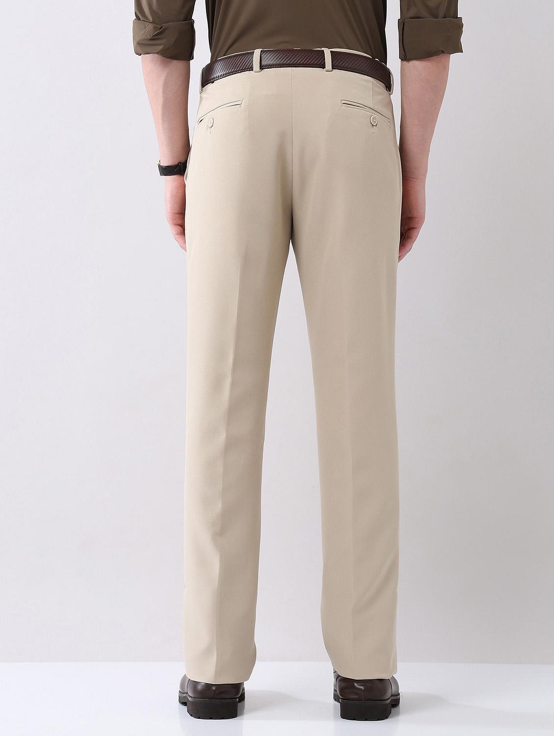 men solid mid rise formal trouser - 21998375 - Standard Image - 3