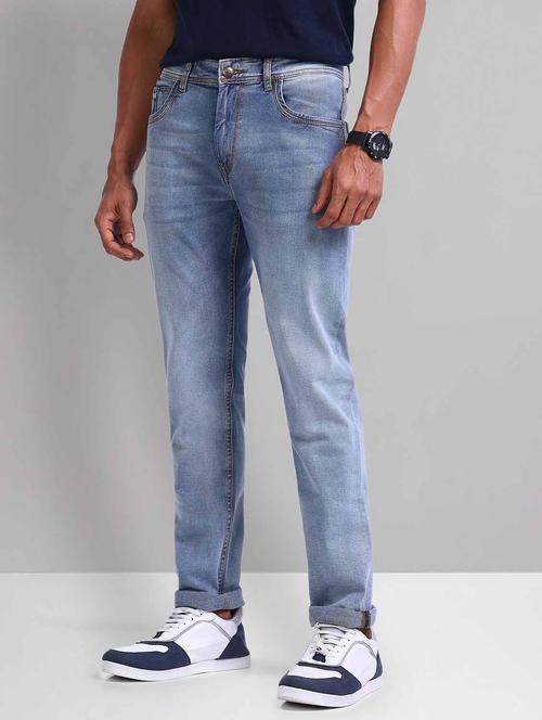 men washed mid rise slim fit jeans - 21998380 -  Standard Image - 0