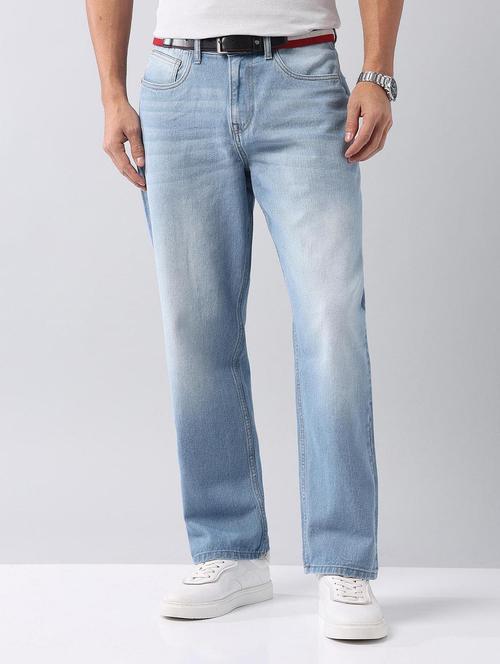 men washed mid rise baggy fit jeans - 21998387 -  Standard Image - 0