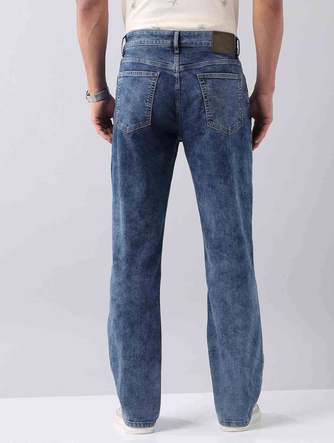 men washed mid rise straight fit jeans - 21998388 - Standard Image - 3