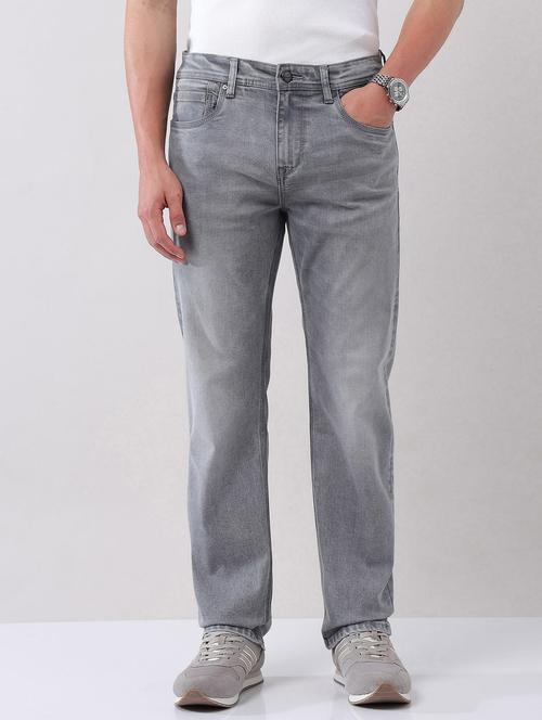 men washed mid rise straight fit jeans - 21998414 -  Standard Image - 0