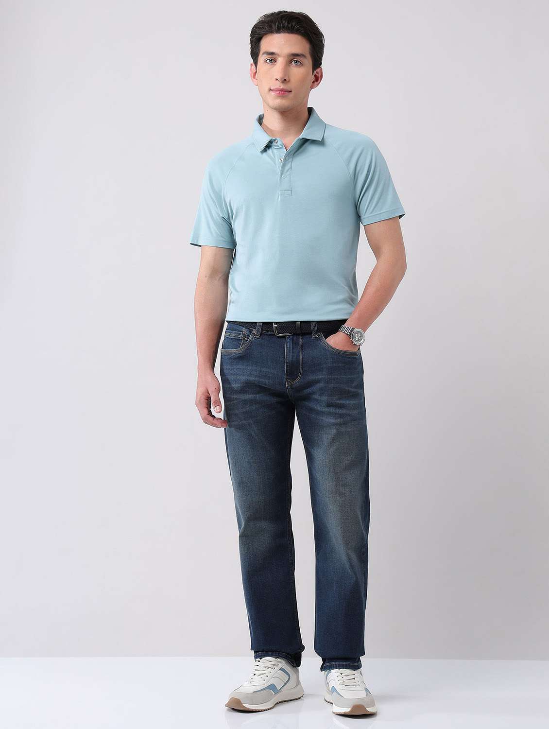 men solid short sleeve regular fit polo t-shirt - 21998424 -  Standard Image - 3