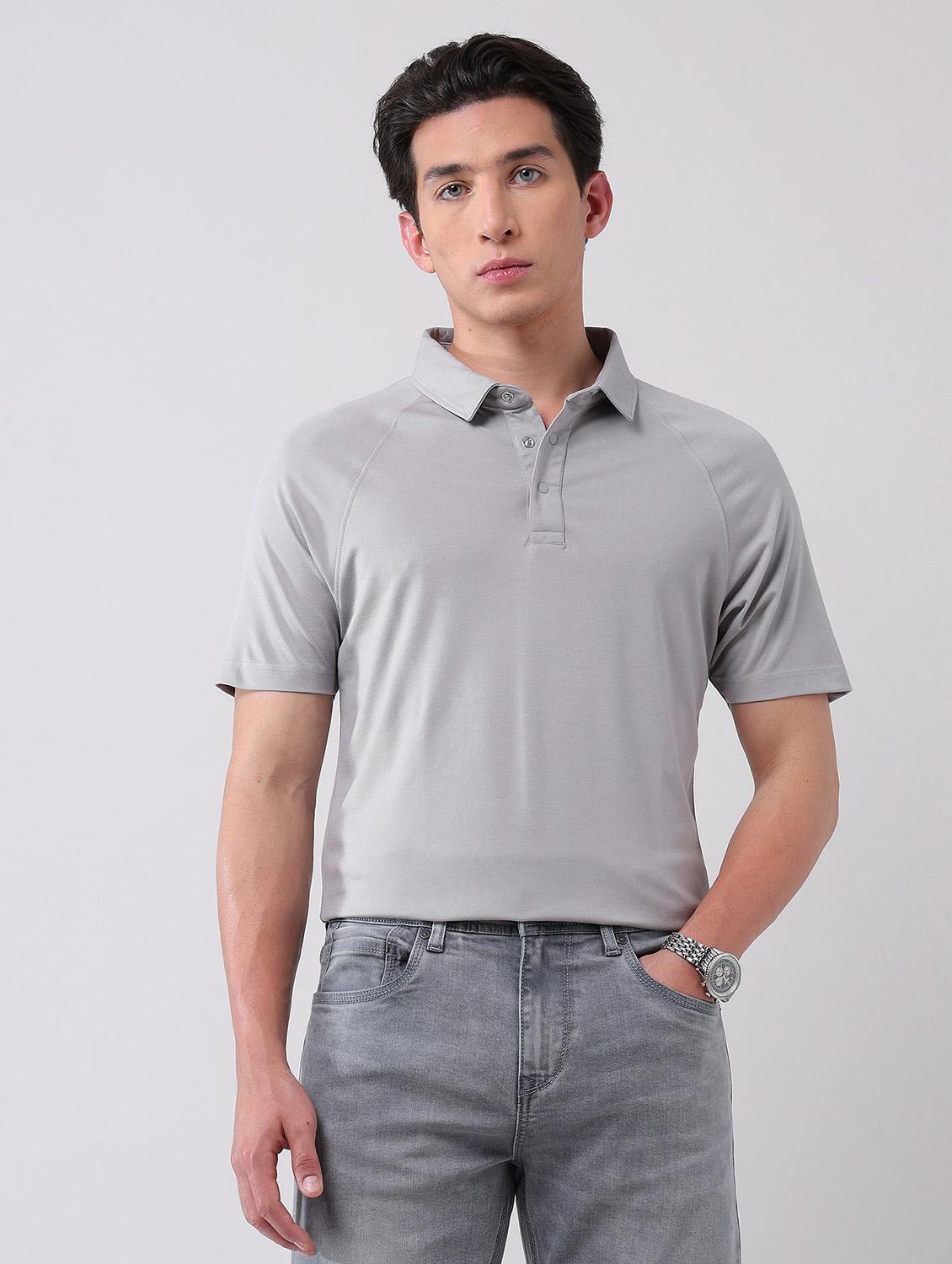 men solid short sleeve regular fit polo t-shirt