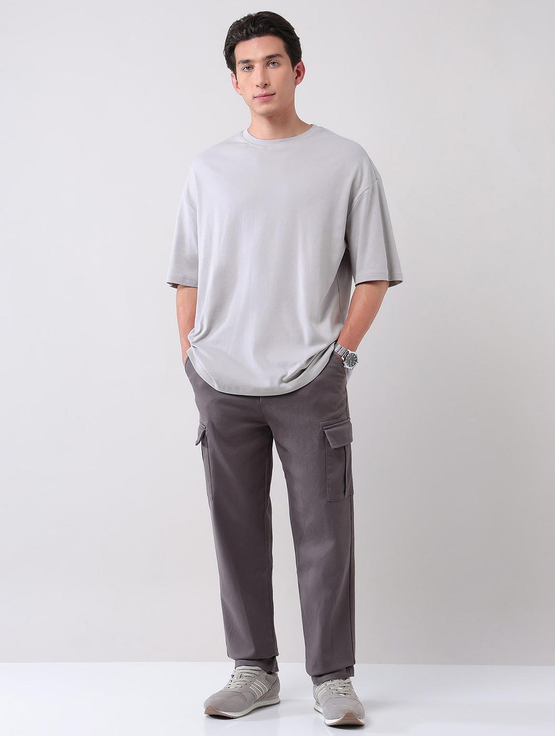 men solid round neck oversized t-shirt - 21998432 - Standard Image - 3