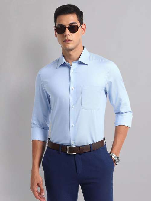 men solid long sleeve slim fit formal shirt - 21998437 -  Standard Image - 0