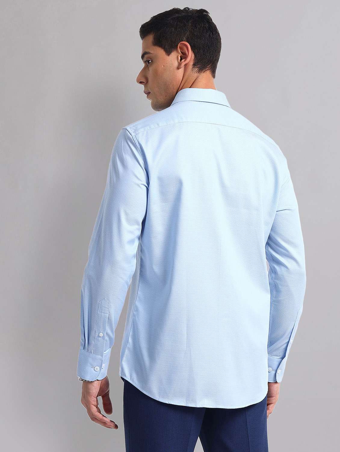 men solid long sleeve slim fit formal shirt - 21998437 -  Standard Image - 3