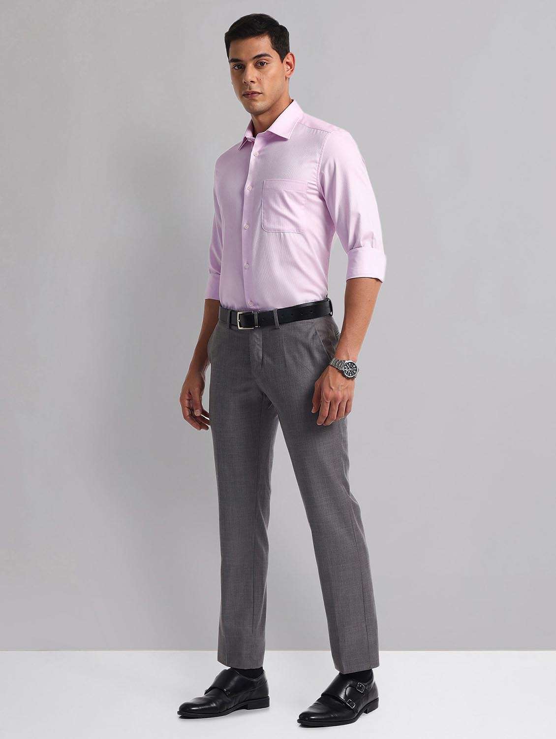 men solid long sleeve regular fit formal shirt - 21998438 -  Standard Image - 5