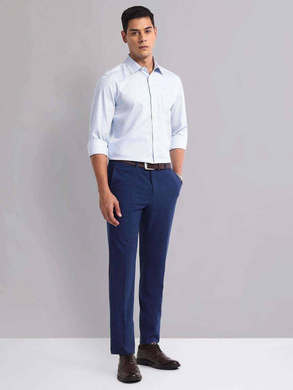 men checkered long sleeve regular fit formal shirt - 21998448 -  Standard Image - 3