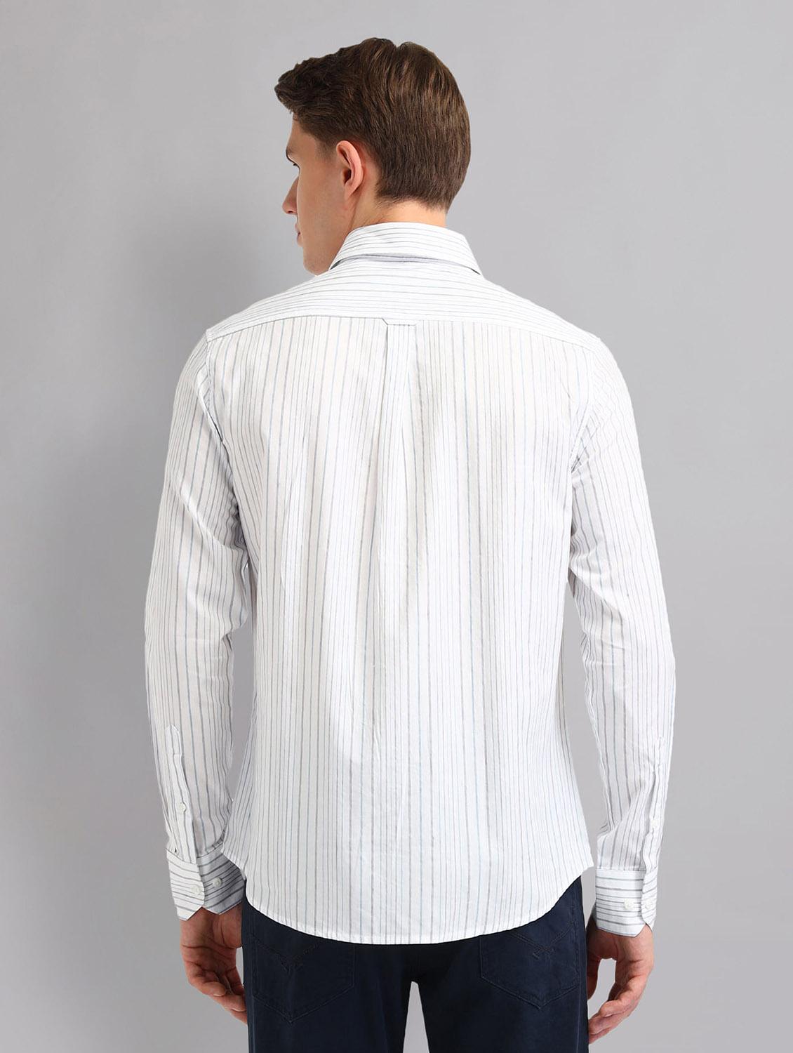 men striped long sleeve regular fit casual shirt - 21998454 - Standard Image - 3