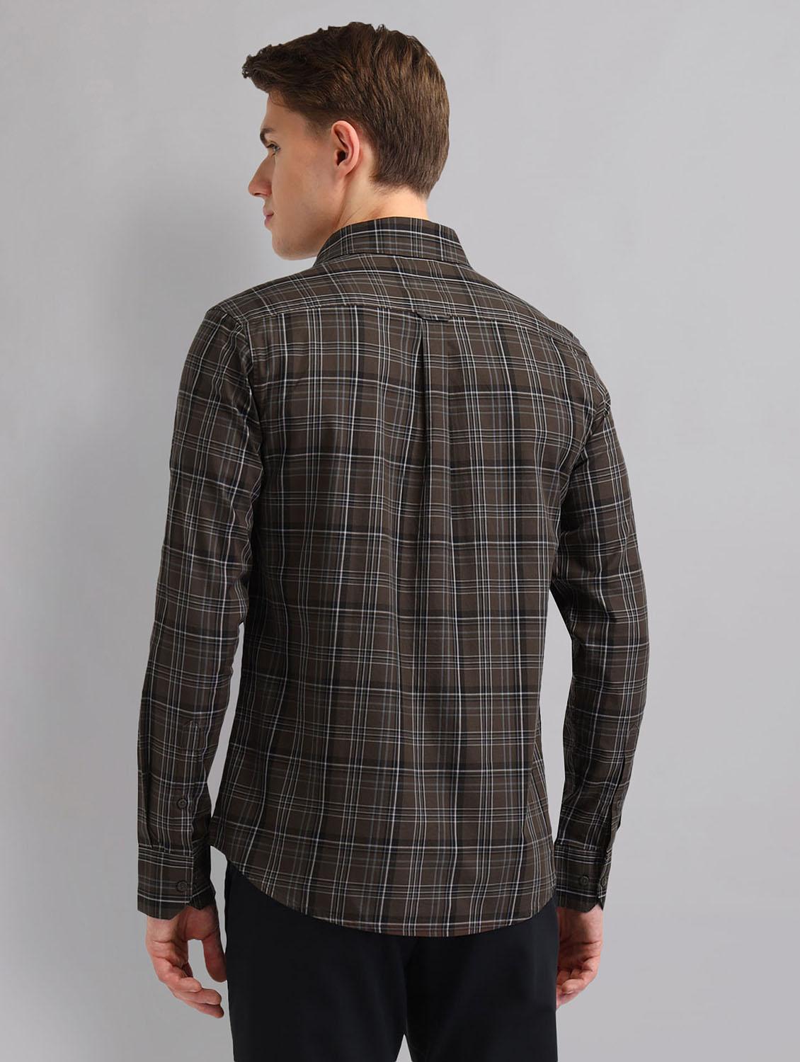 men checkered long sleeve regular fit casual shirt - 21998456 - Standard Image - 3