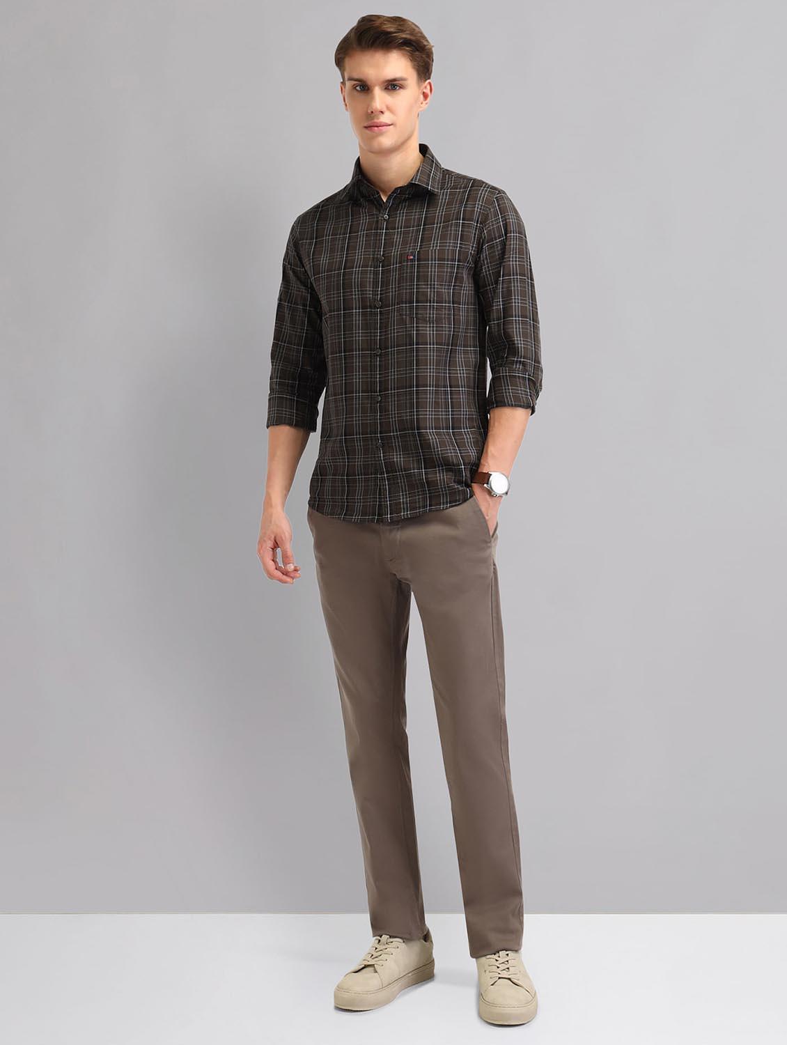 men checkered long sleeve regular fit casual shirt - 21998456 - Standard Image - 5