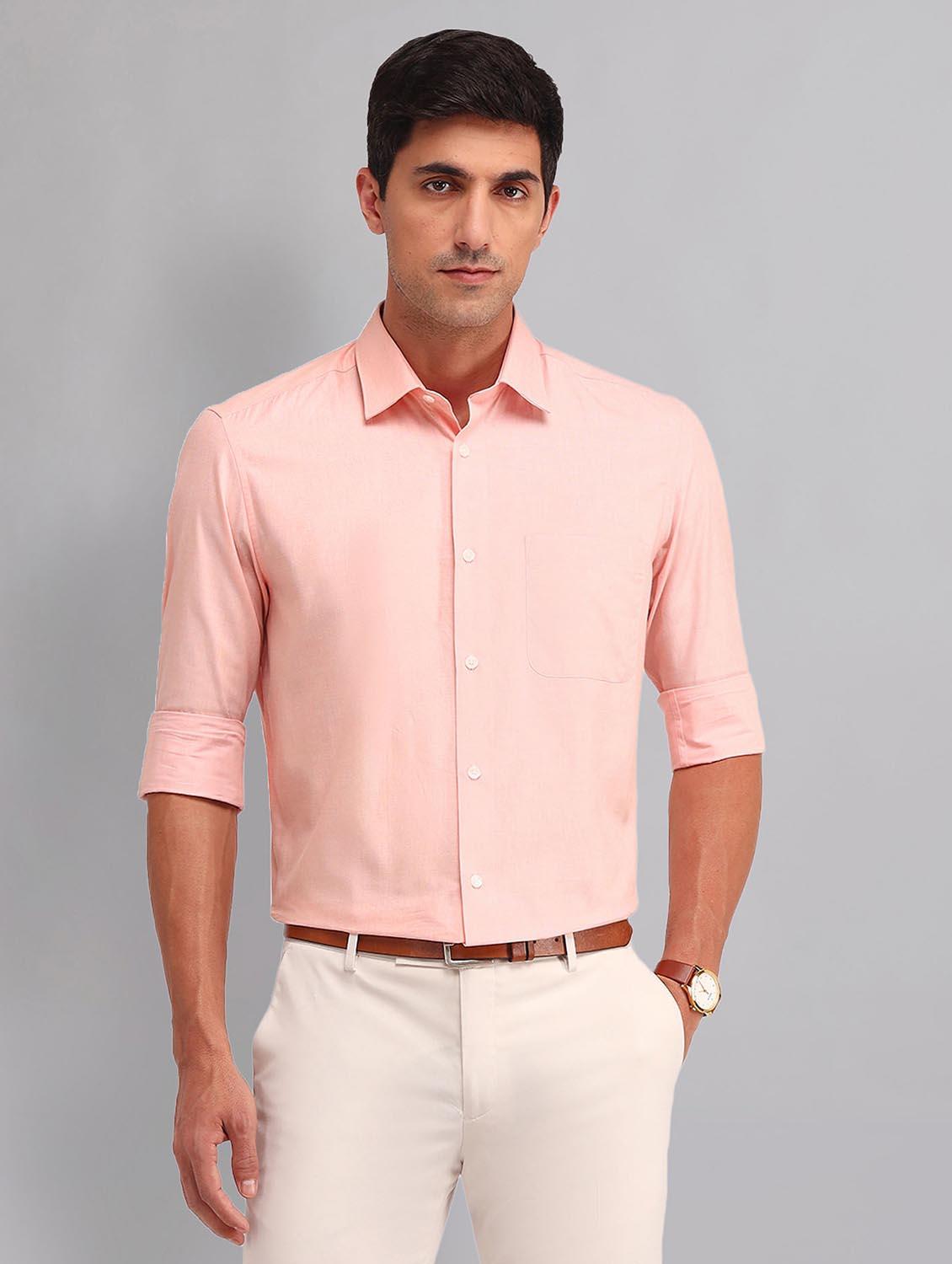men solid long sleeve regular fit formal shirt