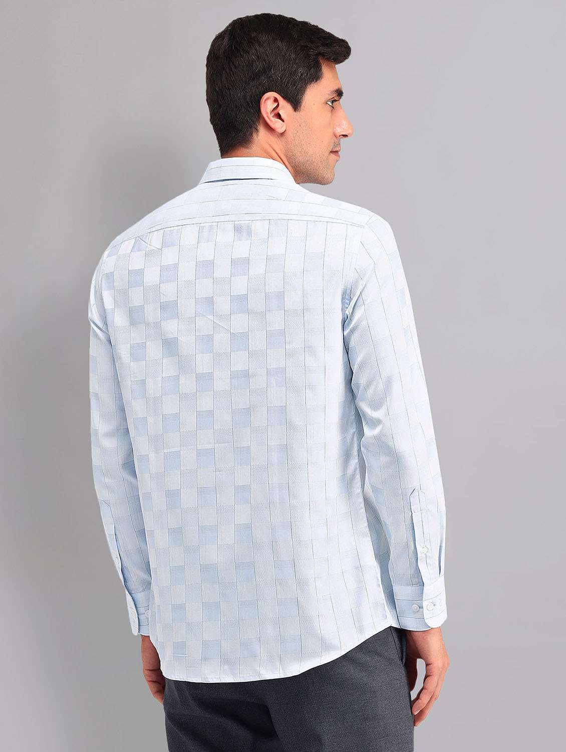 men checkered long sleeve regular fit formal shirt - 21998459 -  Standard Image - 3